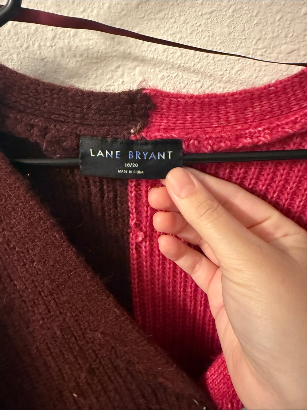 Lane Bryant Two-Tone Ribbed Button Cardigan - Picture 4 of 5